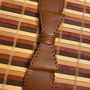 3/$25.  Torrid, man made leather belt, stretch, light brown, gently used